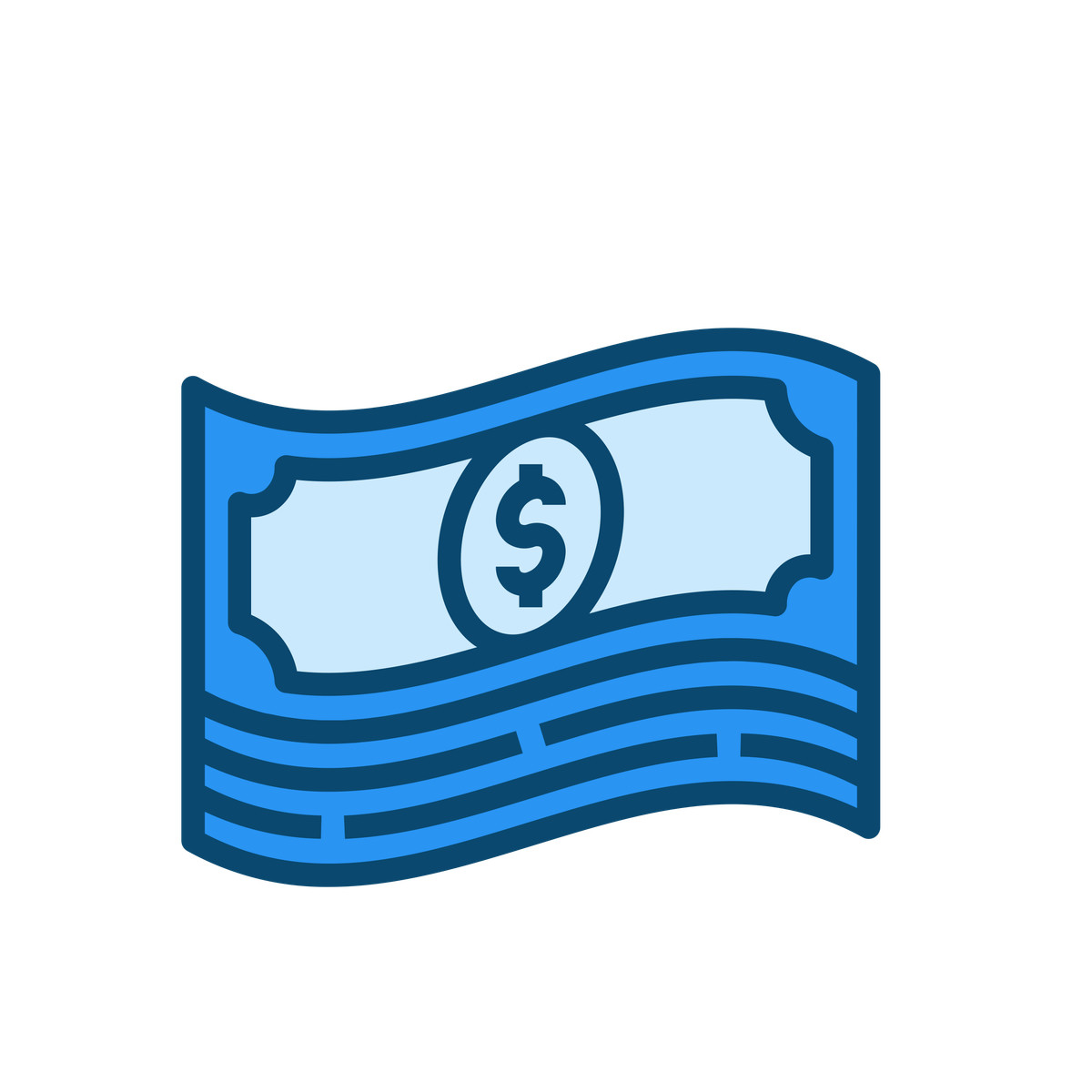 Bundle of banknotes, finance and banking icon-Illustration im Delesign-Stil als Download in PNG, SVG