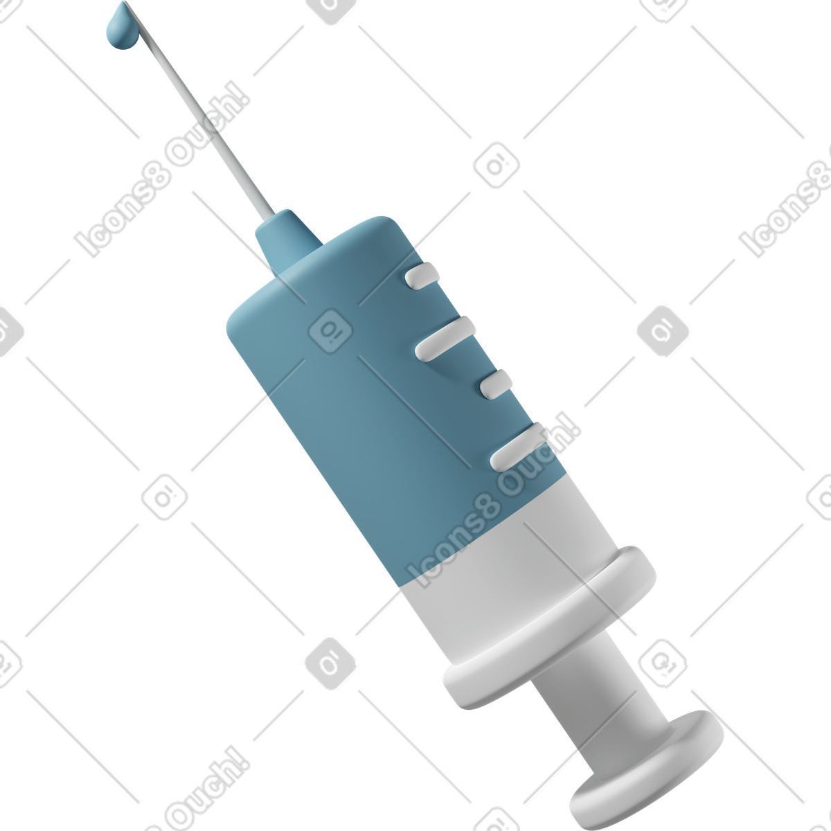Иллюстрация Blue syringe with needle в стиле 3D Casual life — скачать в форматах PNG, SVG