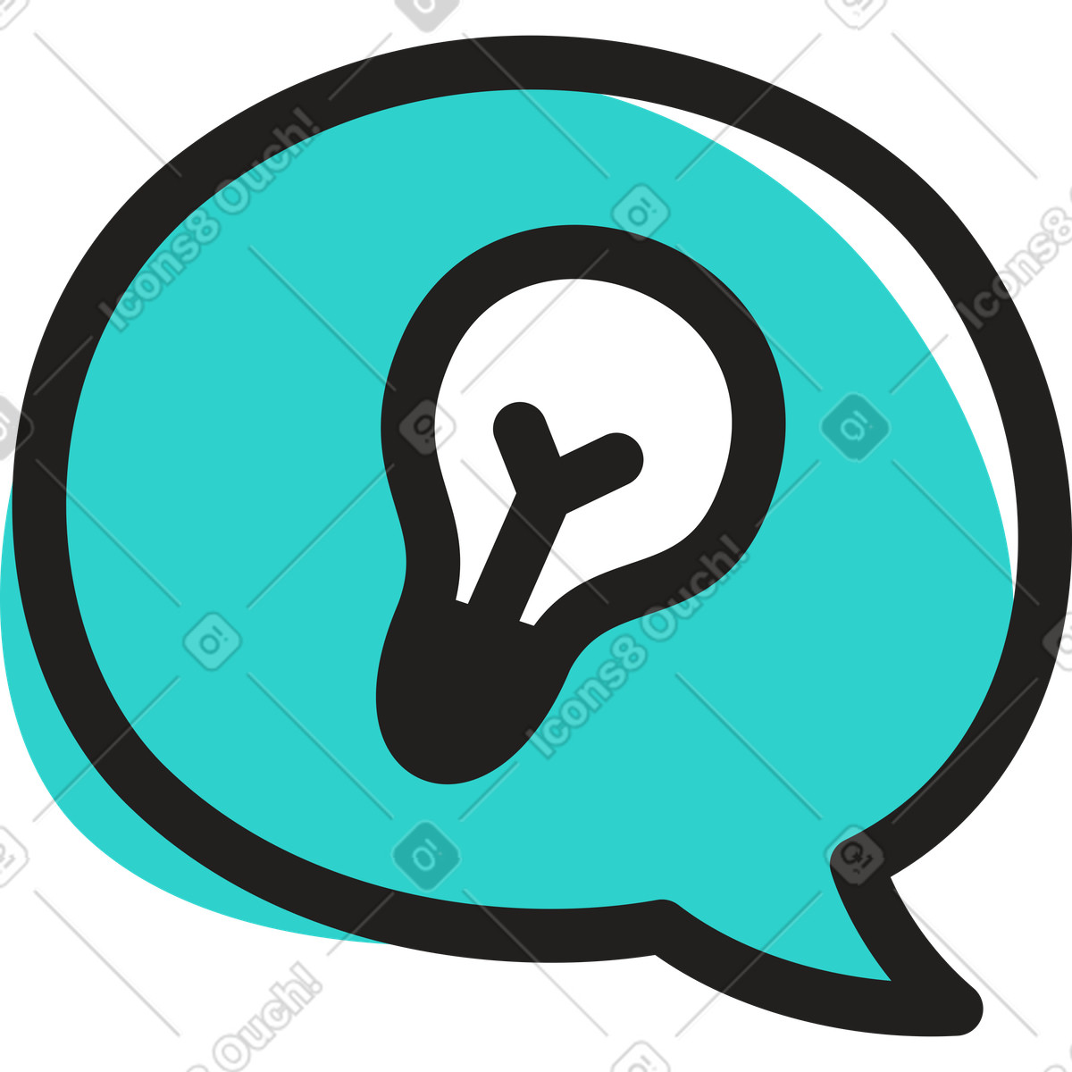 Ilustración Burbuja de diálogo con bombilla en estilo Little a descargar en PNG y SVG