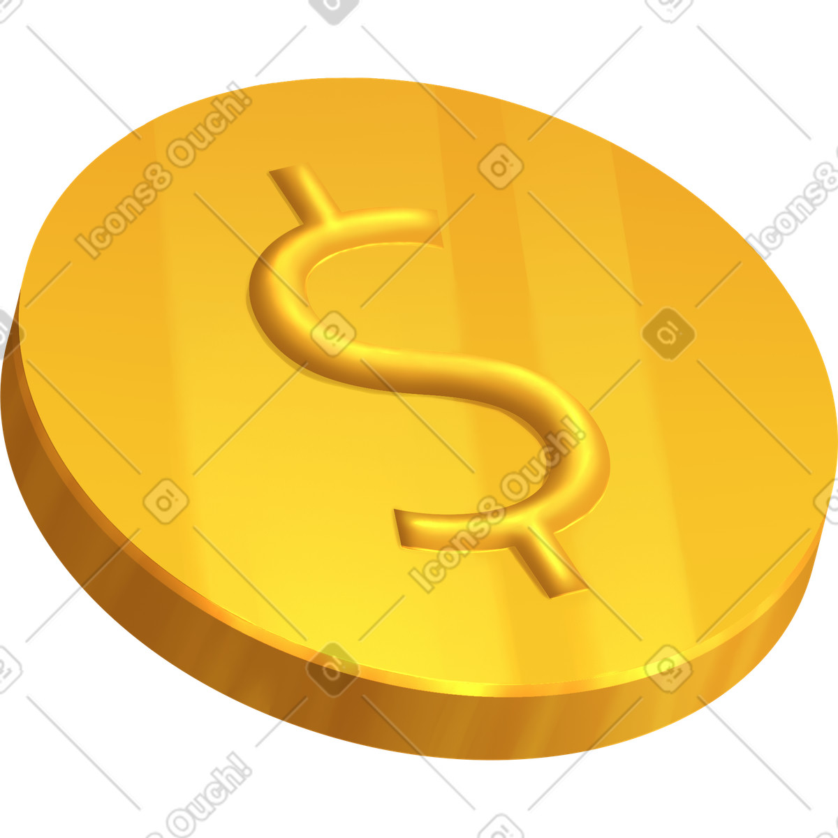 Props スタイルの Coin with dollar sign のイラストをPNG、SVG形式でダウンロード