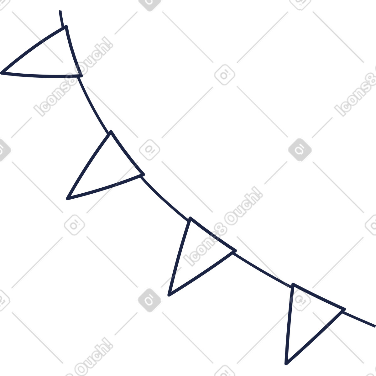 Ghirlanda illustrazione in stile Urban Line scarica in PNG, SVG