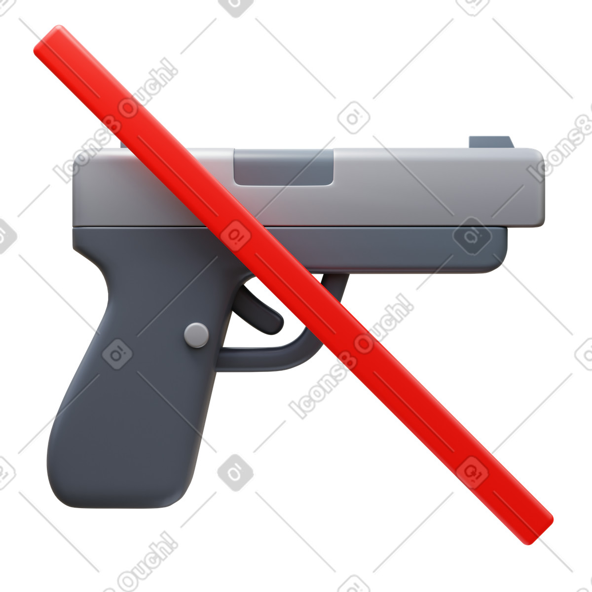 No weapons illustrazione in stile 3D Fluency scarica in PNG, SVG