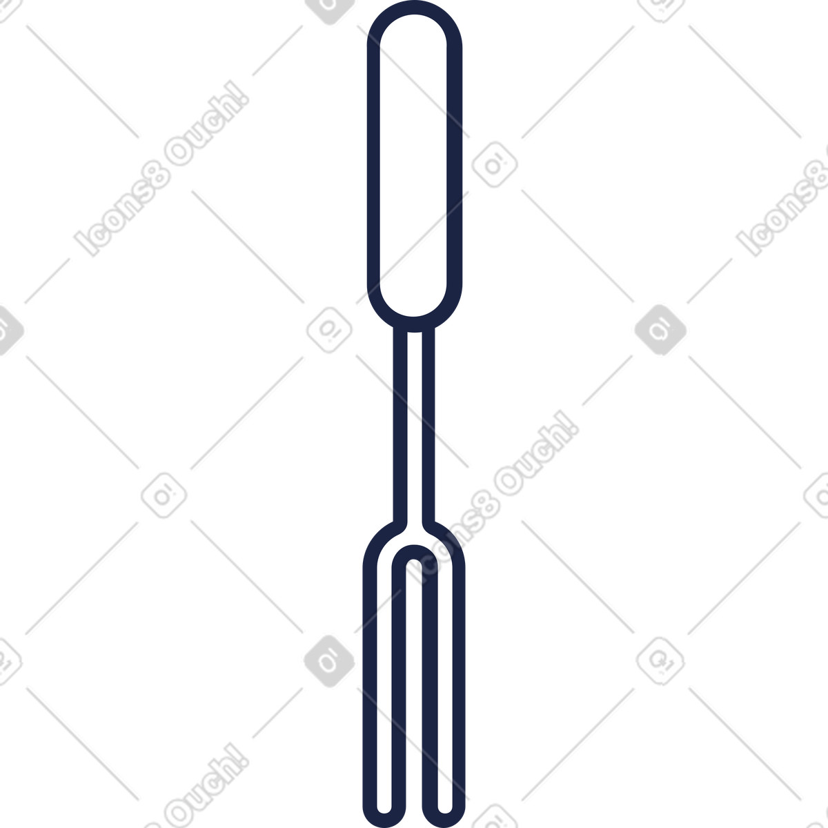 Forchetta illustrazione in stile Urban Line scarica in PNG, SVG