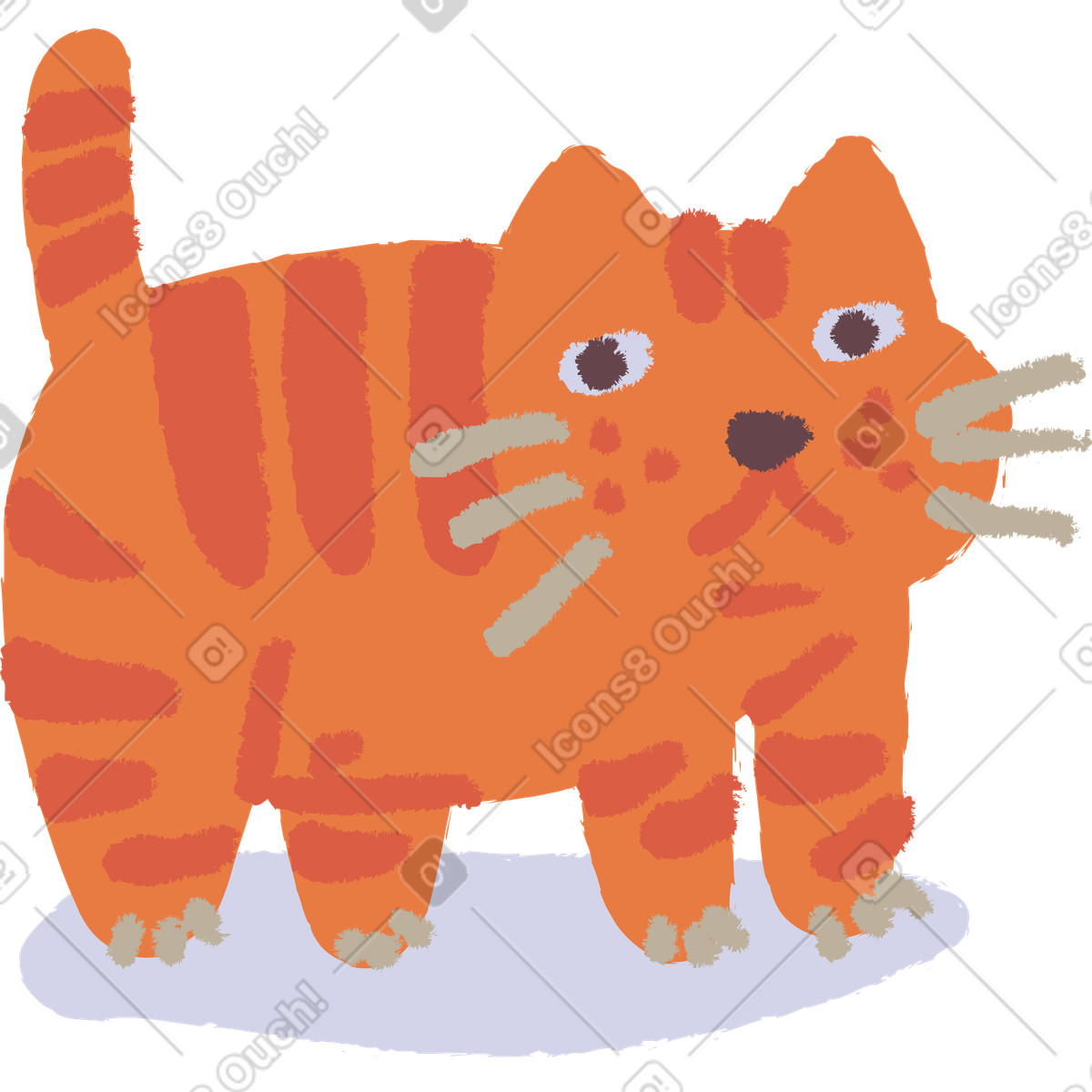 Cat standing illustration in Ginger style download in PNG, SVG