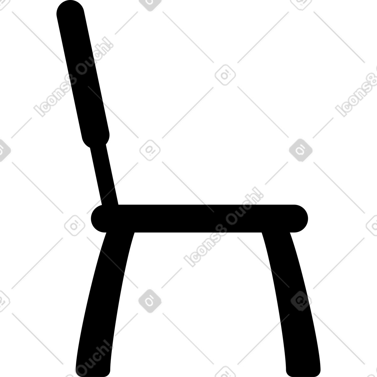 Schwarzer stuhl-Illustration im Transistor-Stil als Download in PNG, SVG