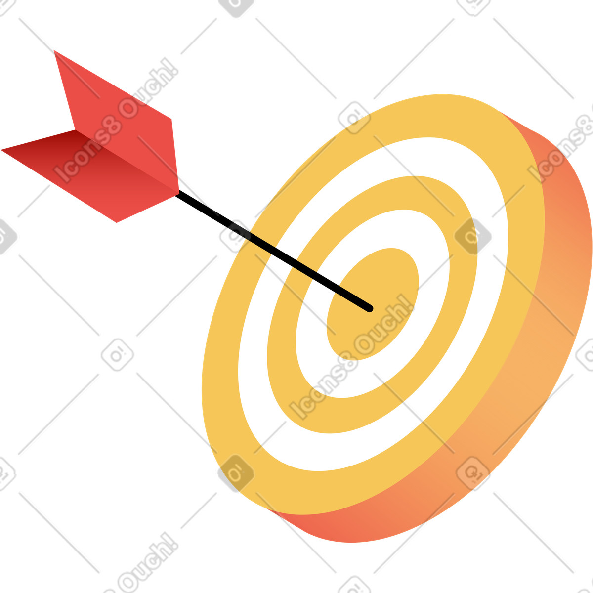 Ilustração de Alvo com flecha em no estilo Levels para baixar em PNG, SVG