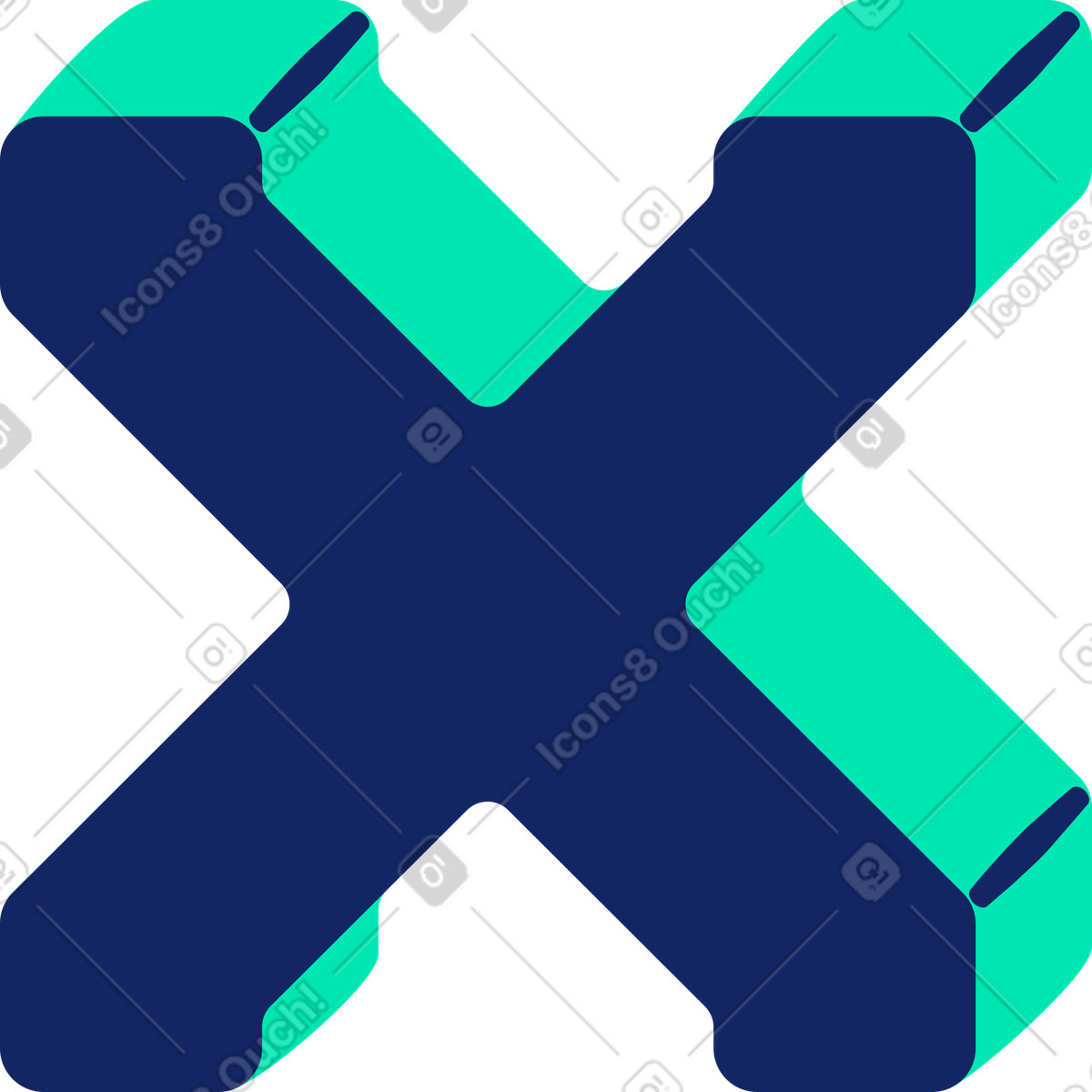 Illustration Lettre x dans le style Cyborg à télécharger aux formats PNG, SVG