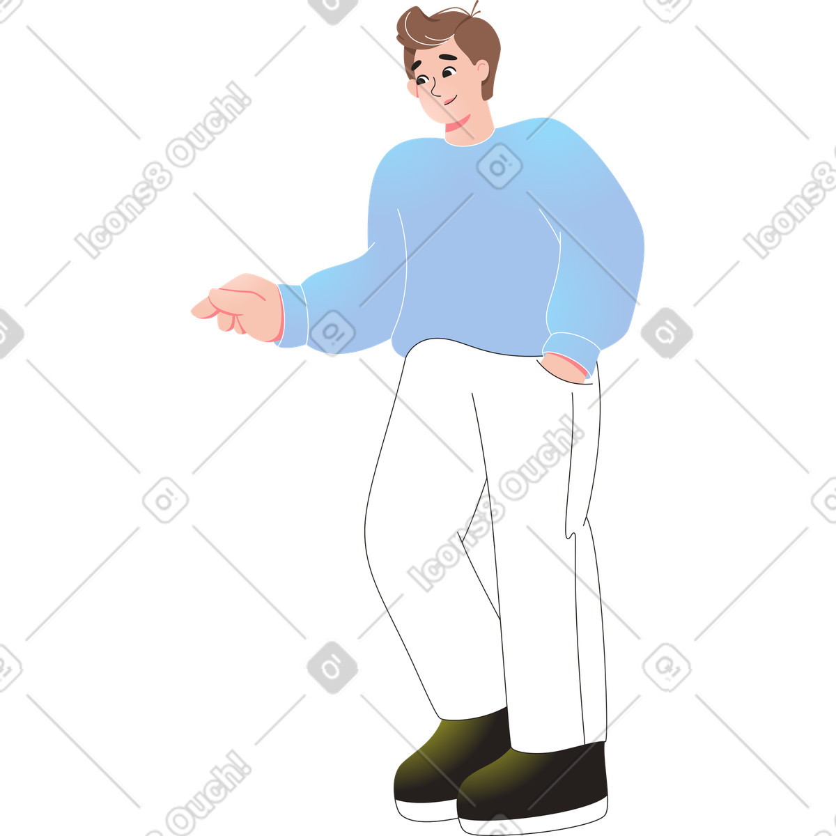 Man illustration in Like style download in PNG, SVG