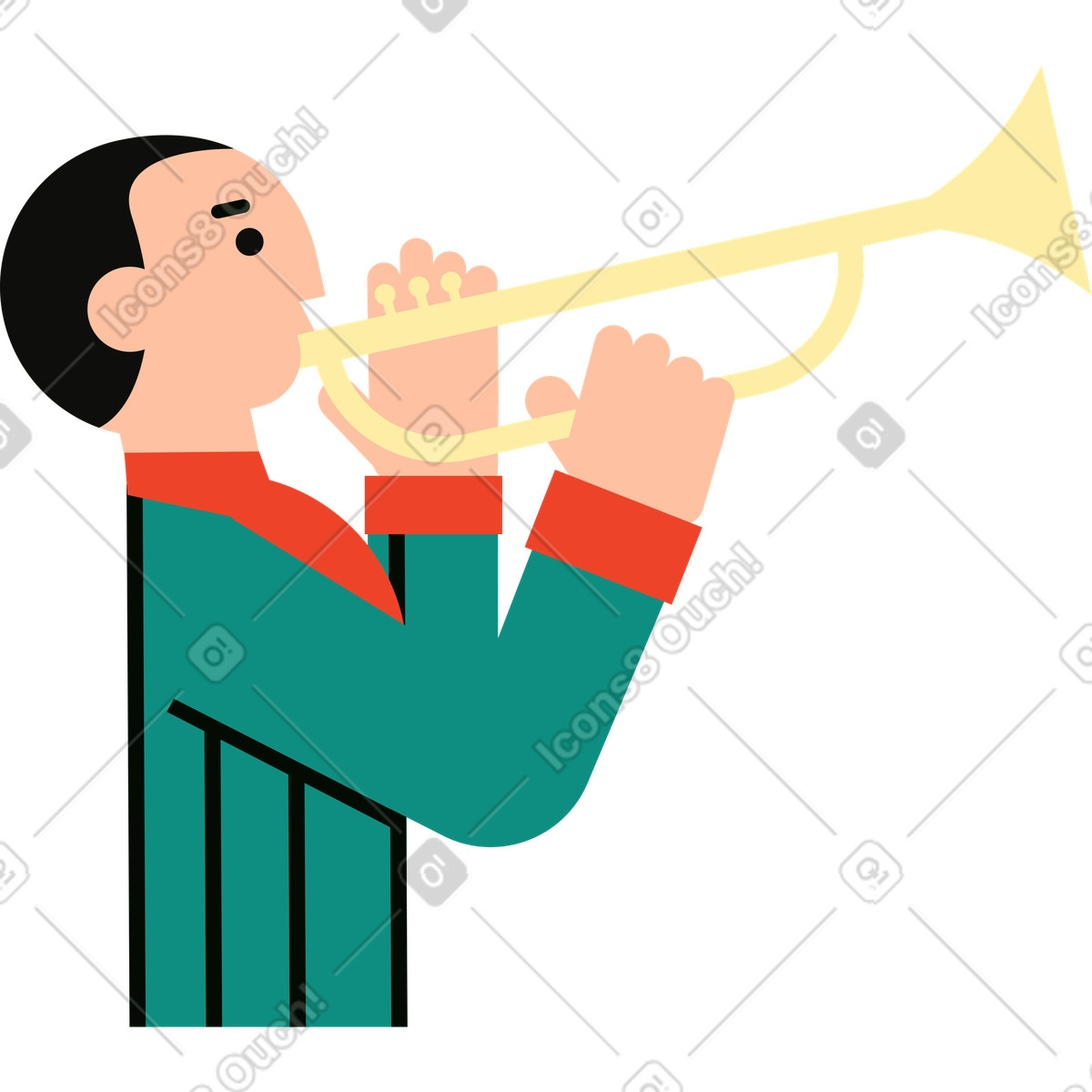 Ilustración animada Músico en estilo Polar a descargar en GIF, Lottie (JSON), AE