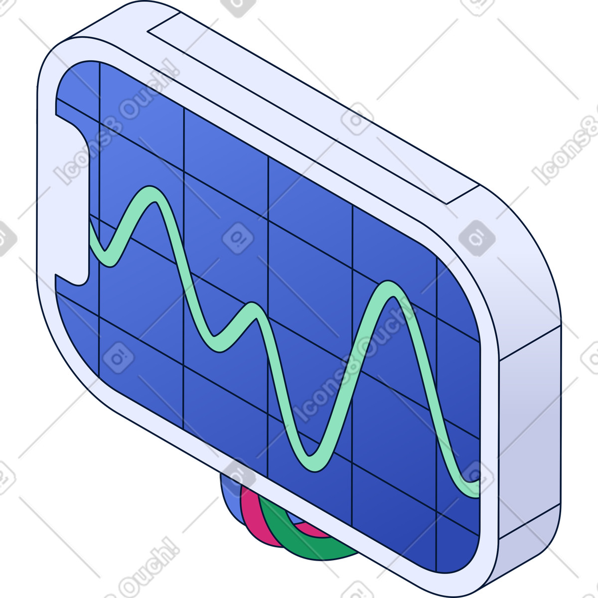 Graph display illustration showcasing data analysis clipart in PNG SVG