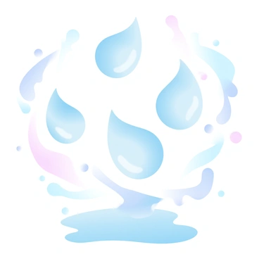 Graceful cartoon water droplets dancing like ballerinas