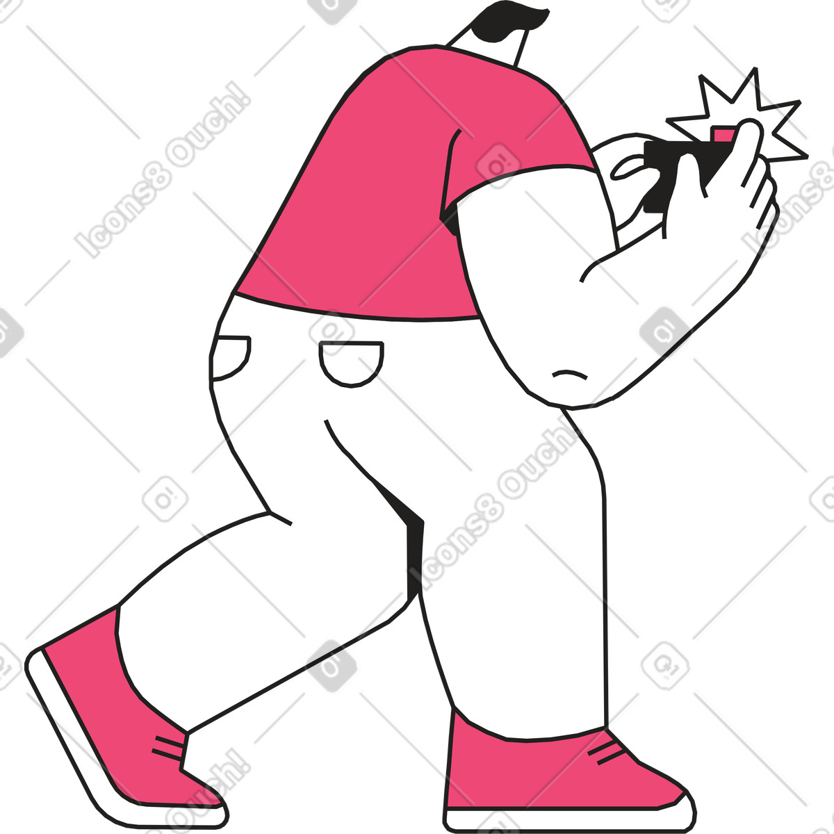 Ilustração de Homem com câmera tirando uma foto em no estilo Dazzle Line para baixar em PNG, SVG