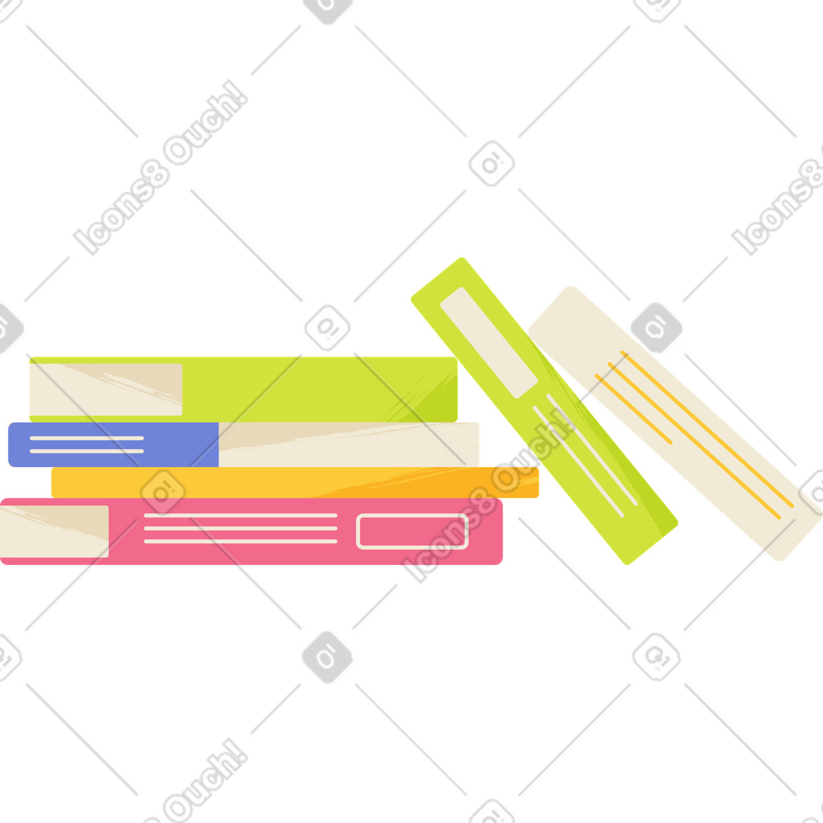 下载 Juicy 风格的 一摞书 插画，支持 PNG、SVG 格式