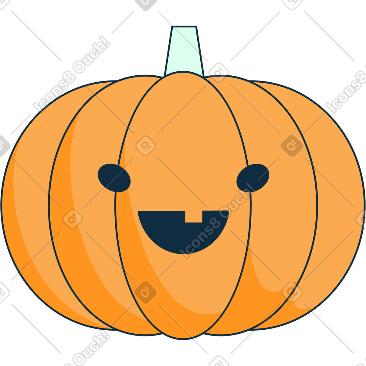 Ilustración Calabaza en estilo Bubble gum a descargar en PNG y SVG
