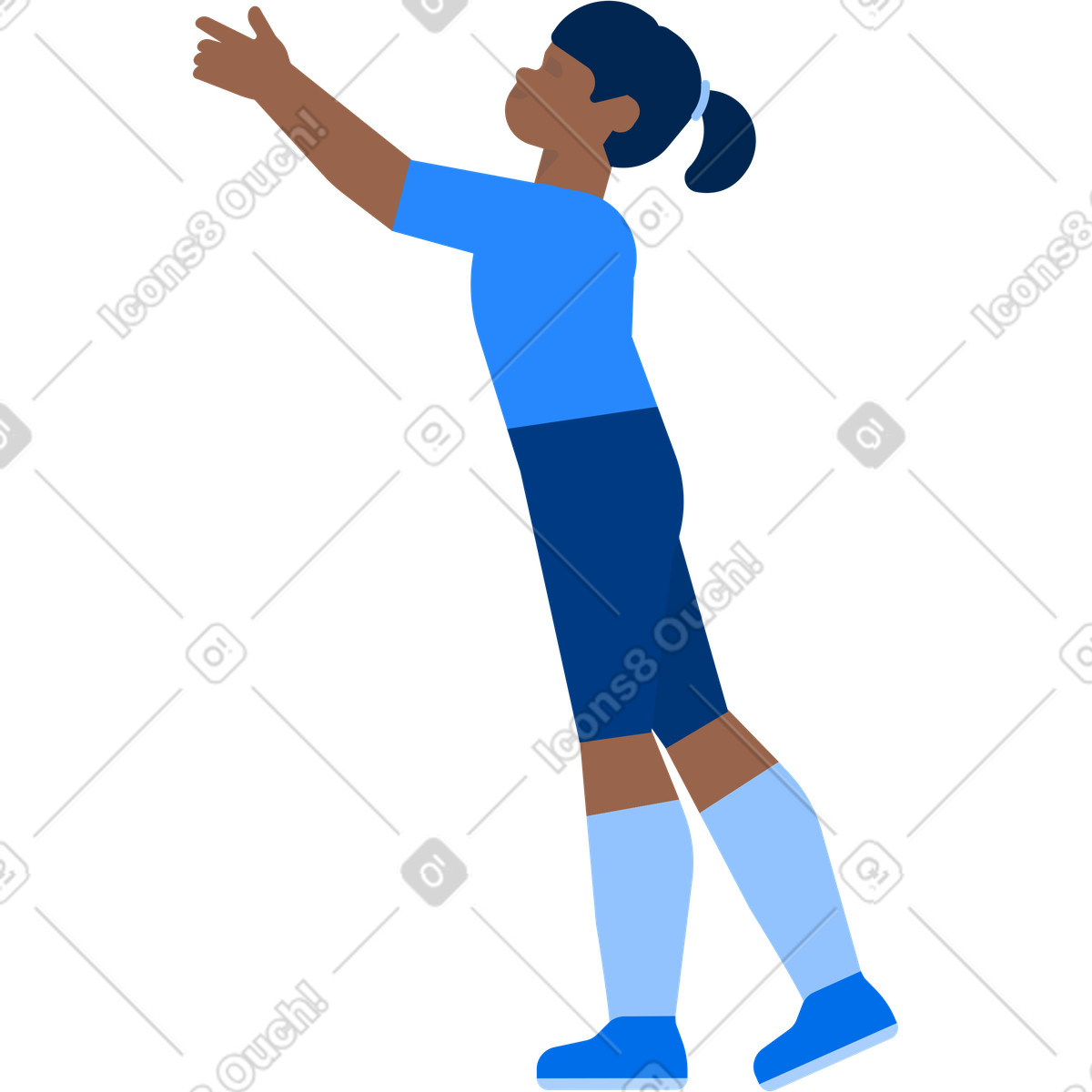 Ilustração de Menina com a mão levantada em no estilo Urban para baixar em PNG, SVG