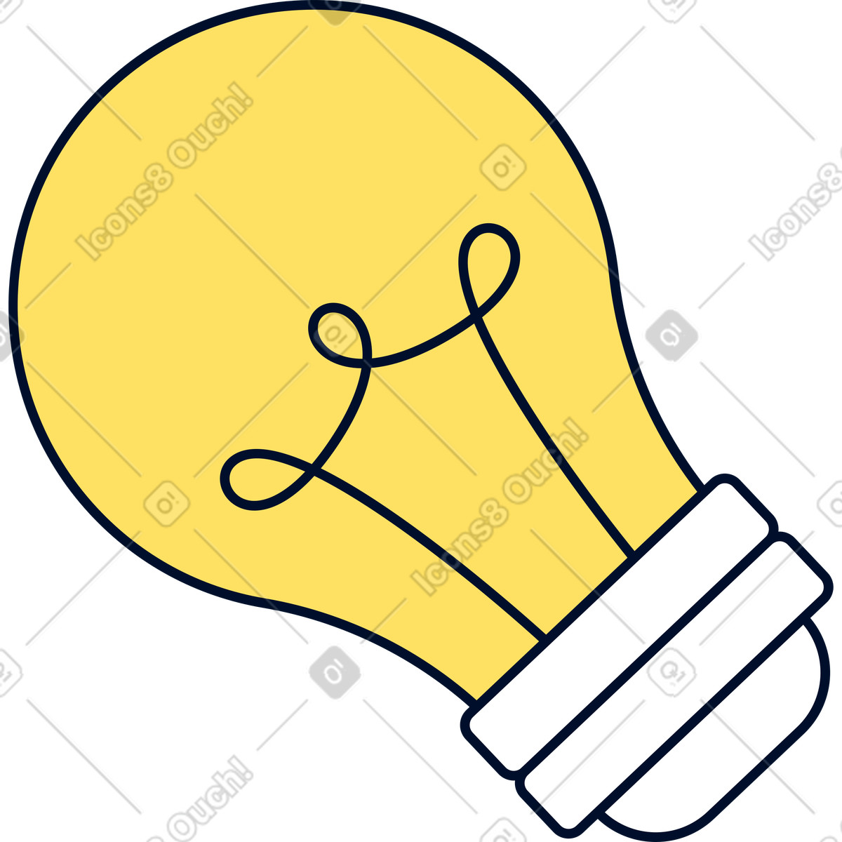 Lightbulb illustration in Teal style download in PNG, SVG