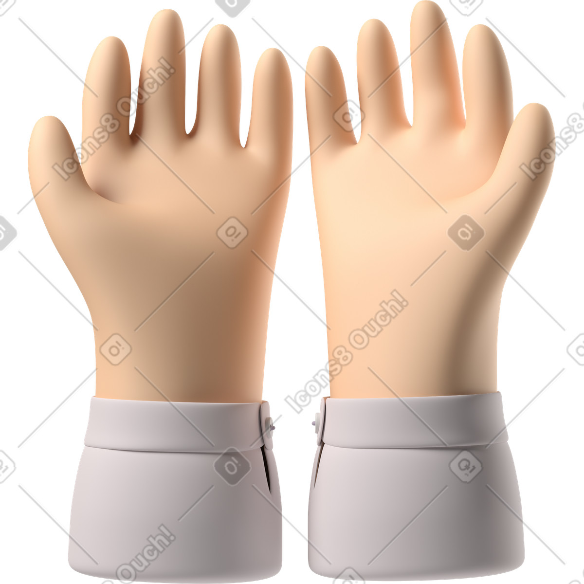 Mani vuote a coppa illustrazione in stile 3D Hands Fun&Wild scarica in PNG, SVG