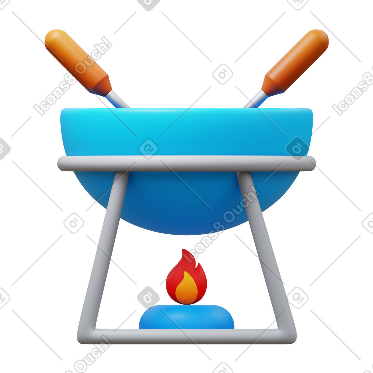 Ilustração de Fondue em no estilo 3D Fluency para baixar em PNG, SVG