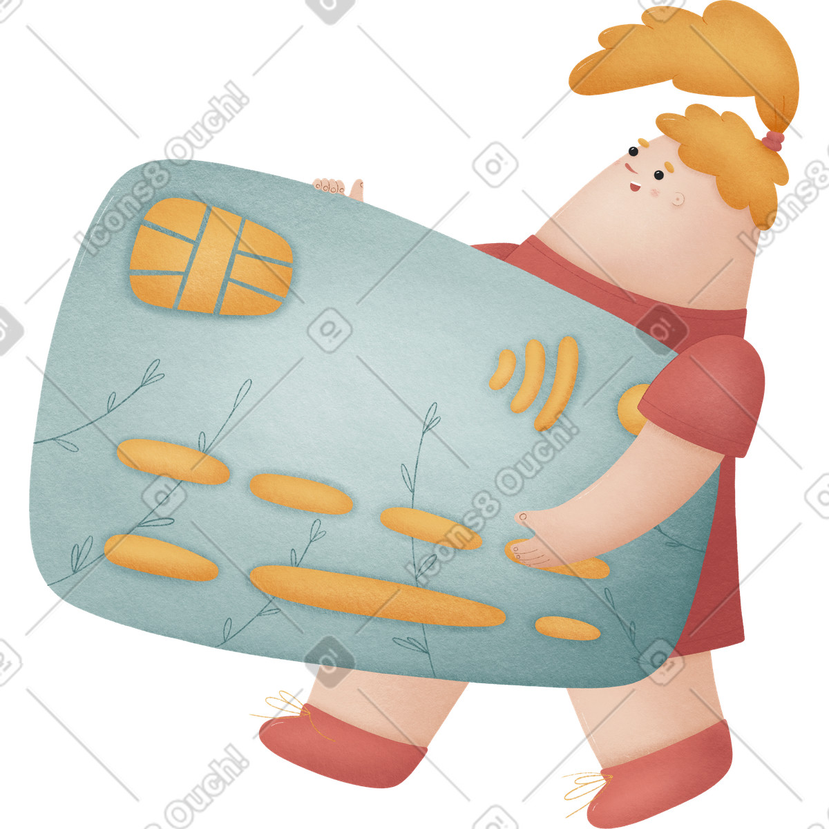 Ragazza illustrazione in stile Woolly scarica in PNG, SVG