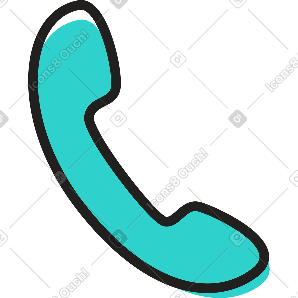 Cornetta del telefono illustrazione in stile Little scarica in PNG, SVG