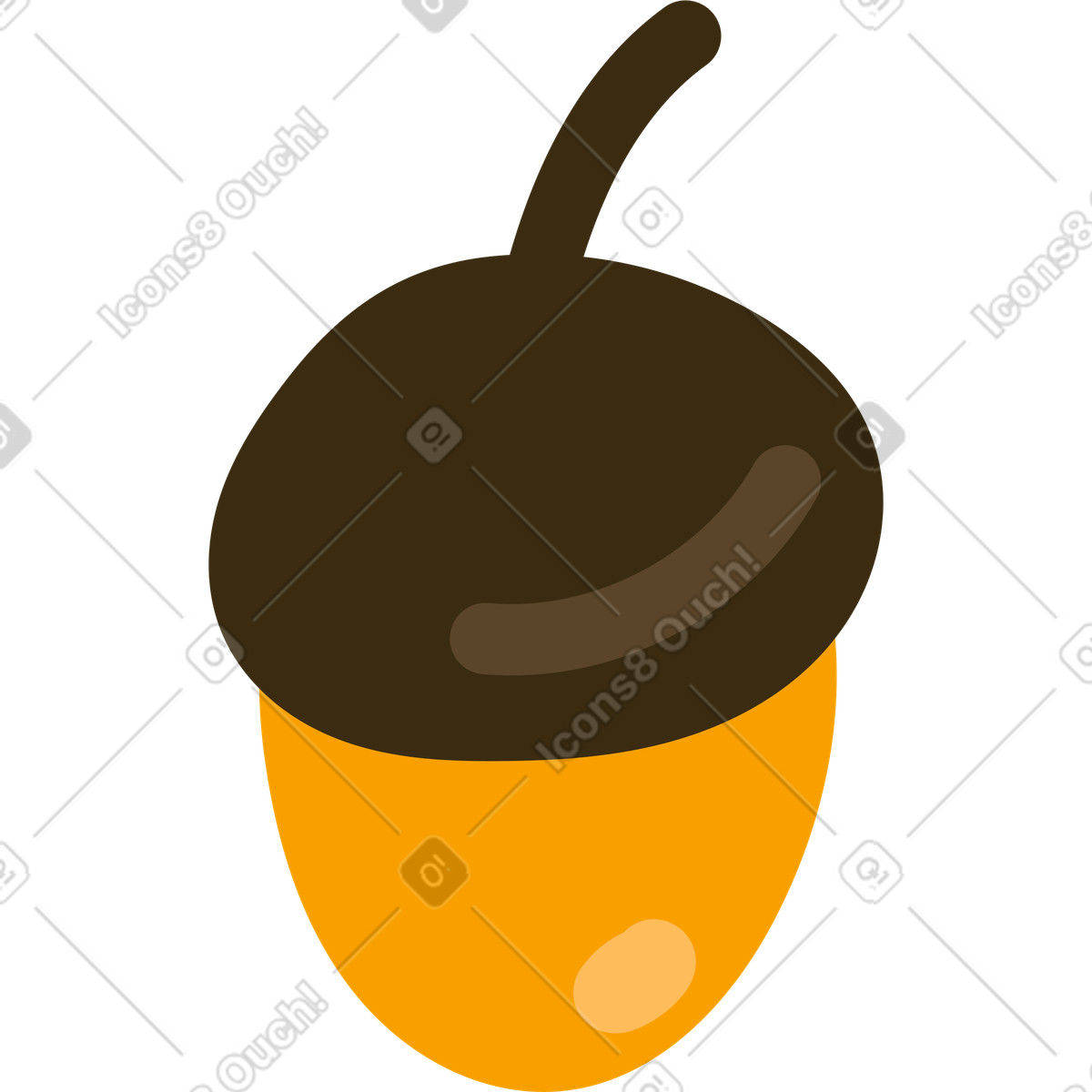 Arabica 스타일의 도토리 일러스트레이션 PNG, SVG 다운로드