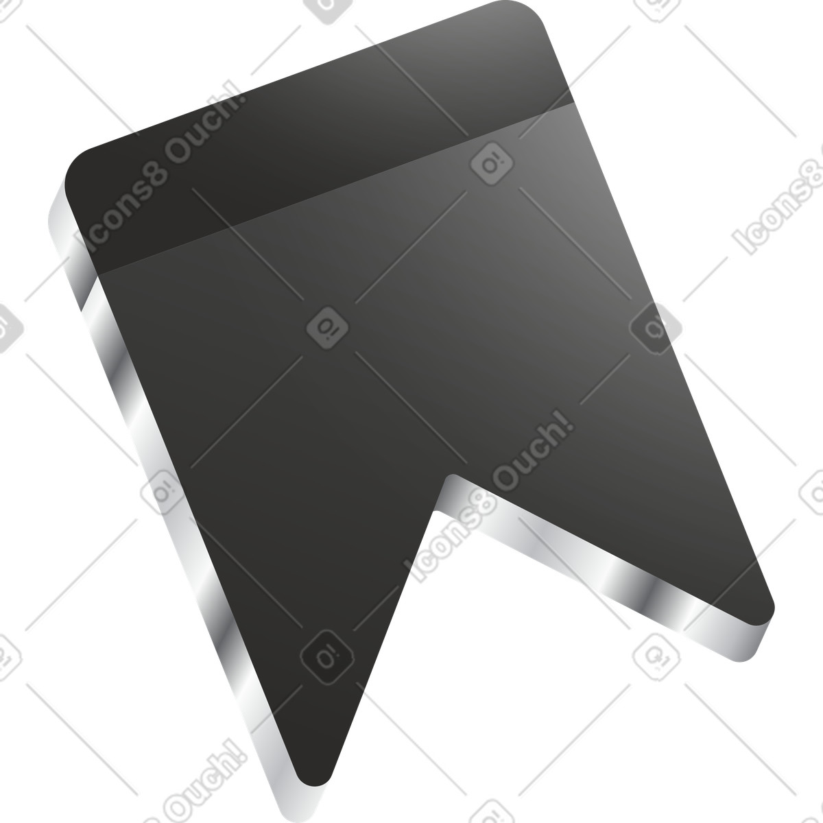 Black UI ribbon bookmark illustration in Token style download in PNG, SVG