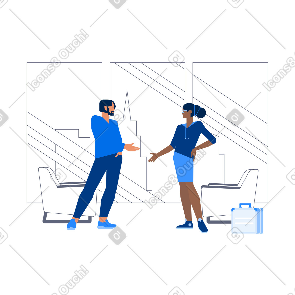 Ilustração de Empresários fazendo acordo durante o processo pagamento em no estilo Urban para baixar em PNG, SVG