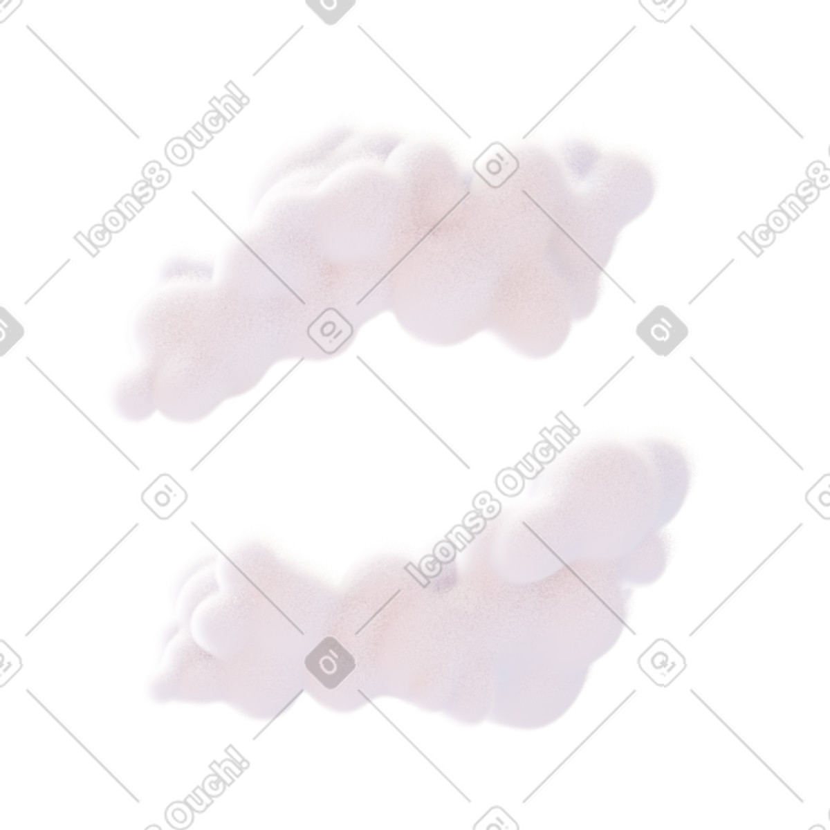 Illustration Nuages pastel dans le style 3D Airy à télécharger aux formats PNG, SVG