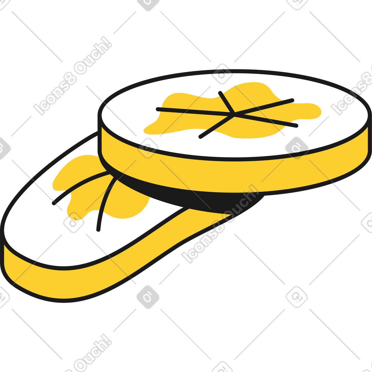 Two banana slices illustration in Taxi style download in PNG, SVG