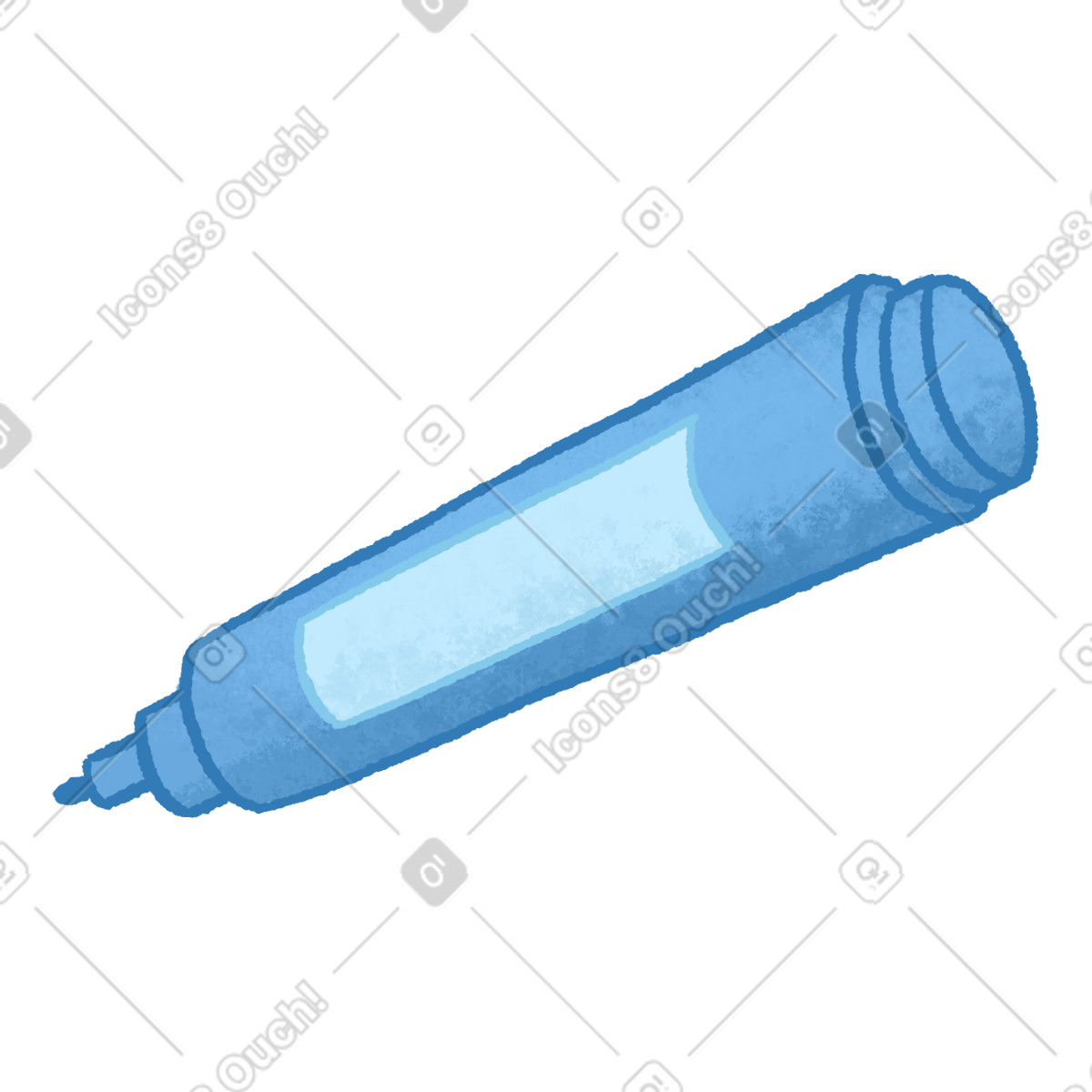 Blue marker illustrazione in stile Hue scarica in PNG, SVG