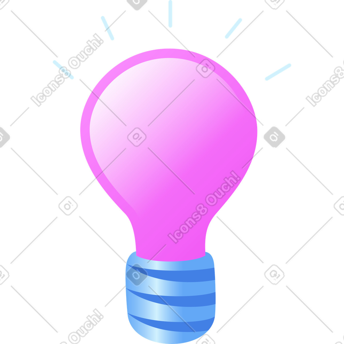 Lampadina brillante idea illustrazione in stile Glossy scarica in PNG, SVG