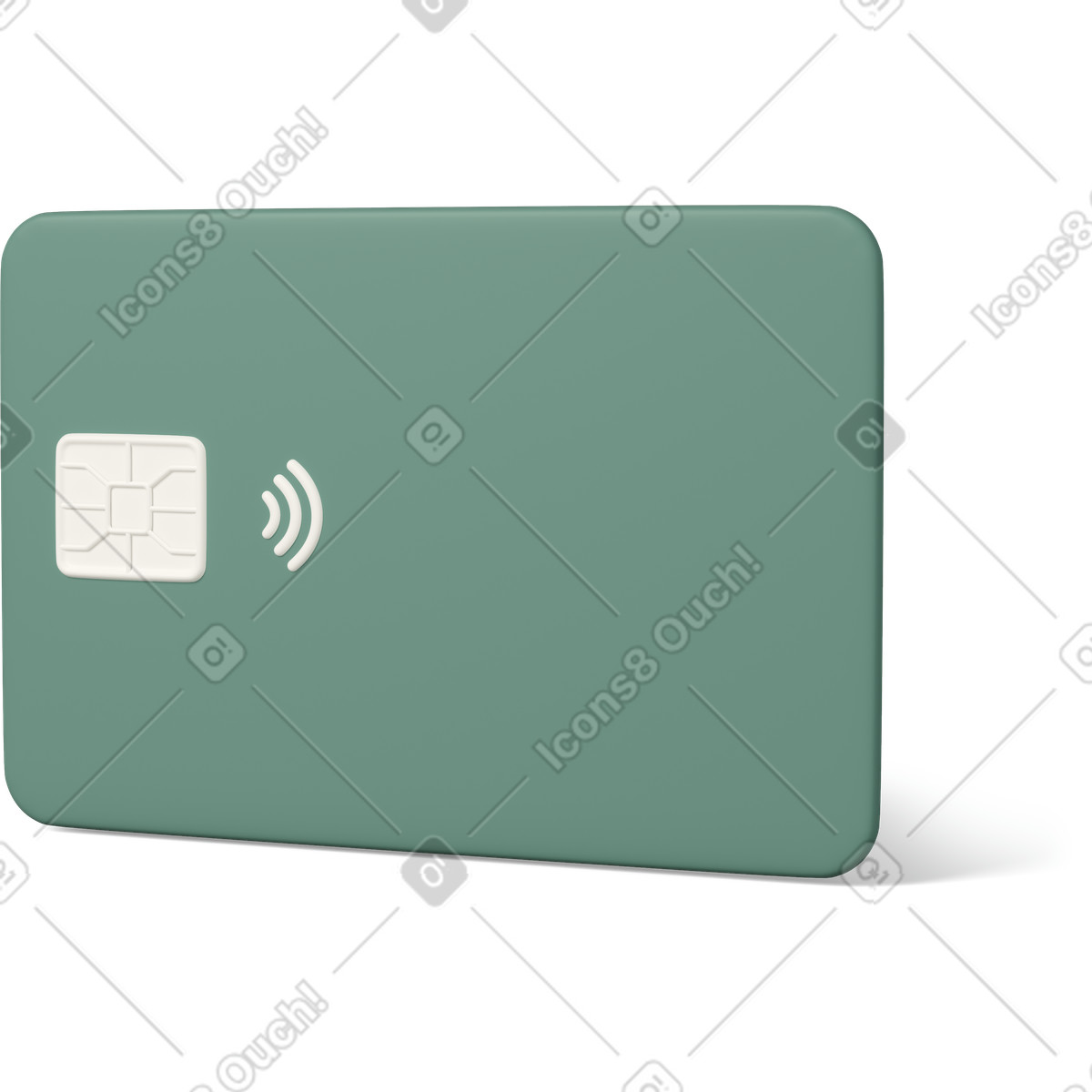 Ilustração de Green credit card em no estilo 3D Casual life para baixar em PNG, SVG