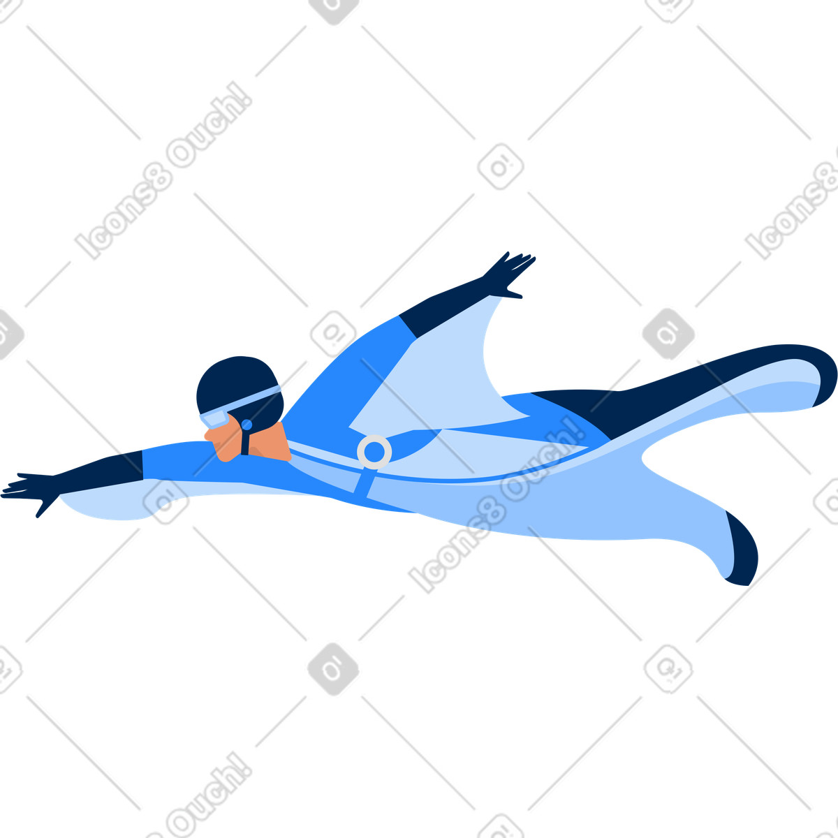 Fallschirmspringer-Illustration im Urban-Stil als Download in PNG, SVG
