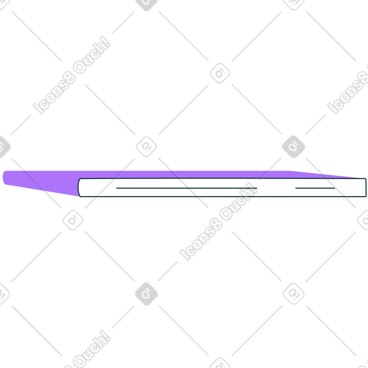 Ilustração de Livro roxo fino com capa mole em no estilo Florid para baixar em PNG, SVG