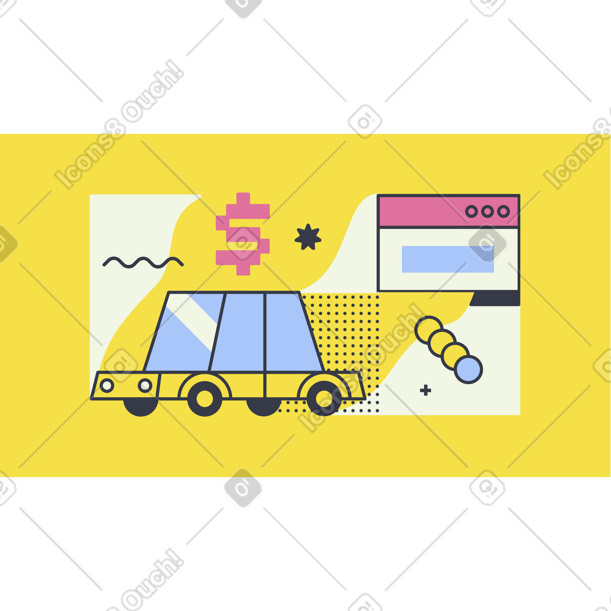 Car rental illustration in PNG, SVG