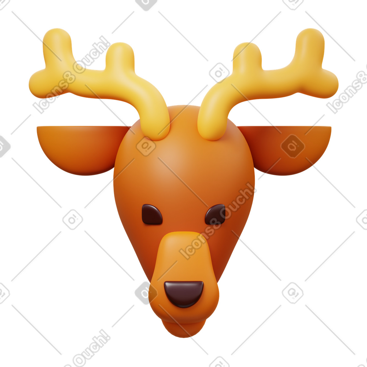 Ilustración Deer en estilo 3D Fluency a descargar en PNG y SVG