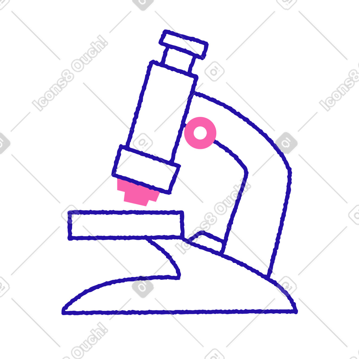 Illustration Microscope de laboratoire pour études scientifiques dans le style Whimsy à télécharger aux formats PNG, SVG