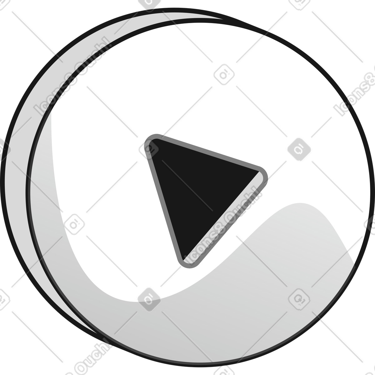 Media playback button icon illustration in Futuristic style download in PNG, SVG