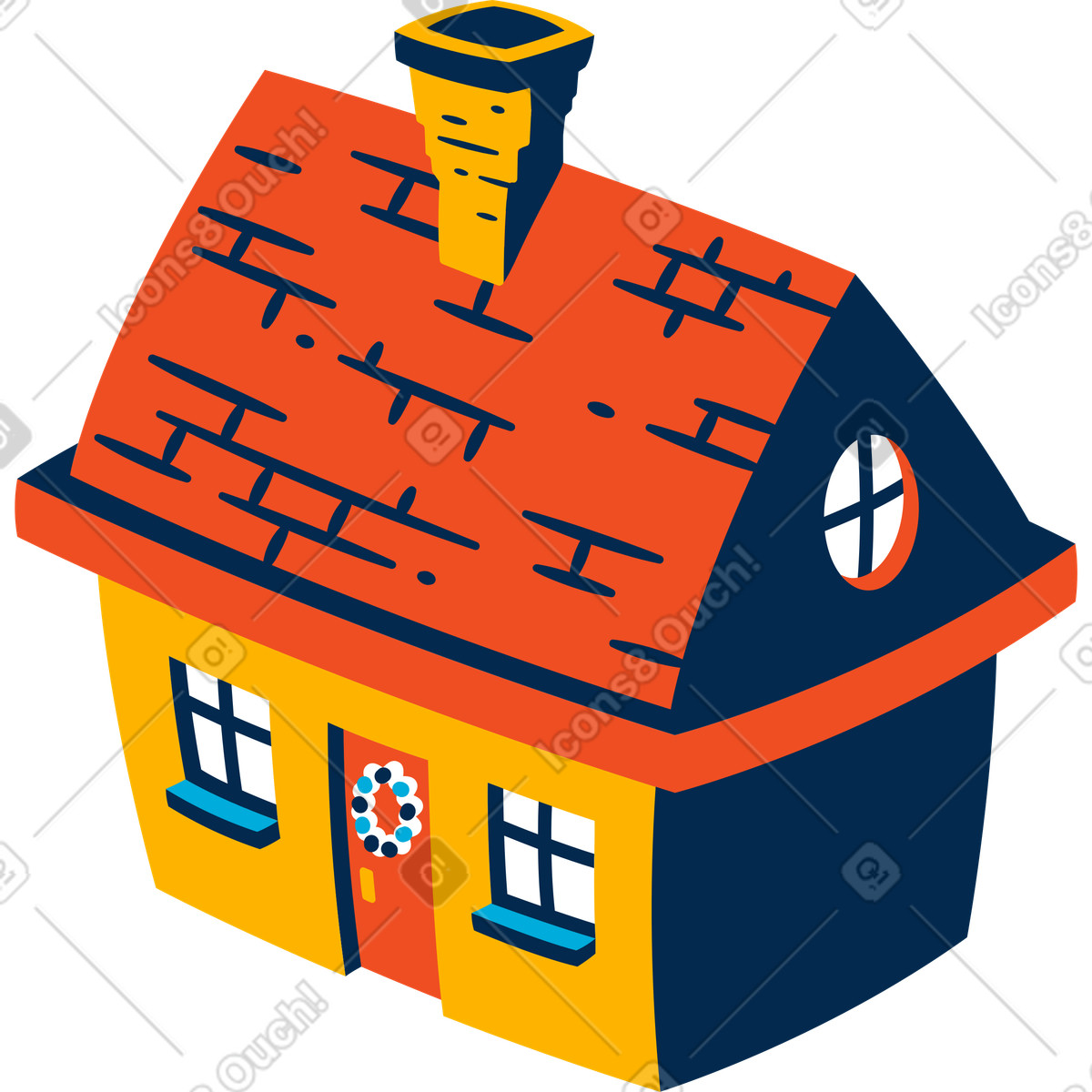 Illustration Maison dans le style Flame à télécharger aux formats PNG, SVG