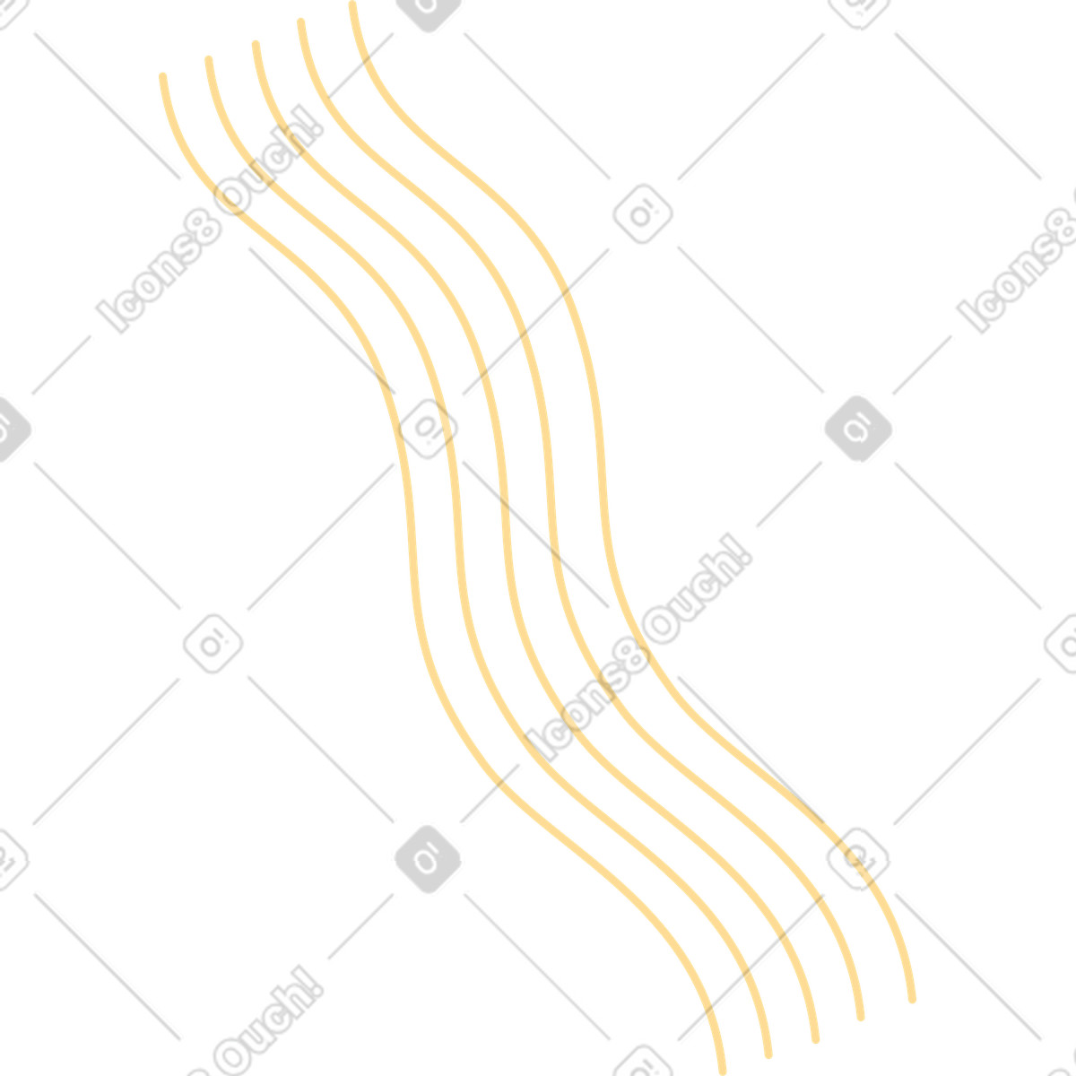 Illustration Lignes ondulées jaunes dans le style Kiddo à télécharger aux formats PNG, SVG
