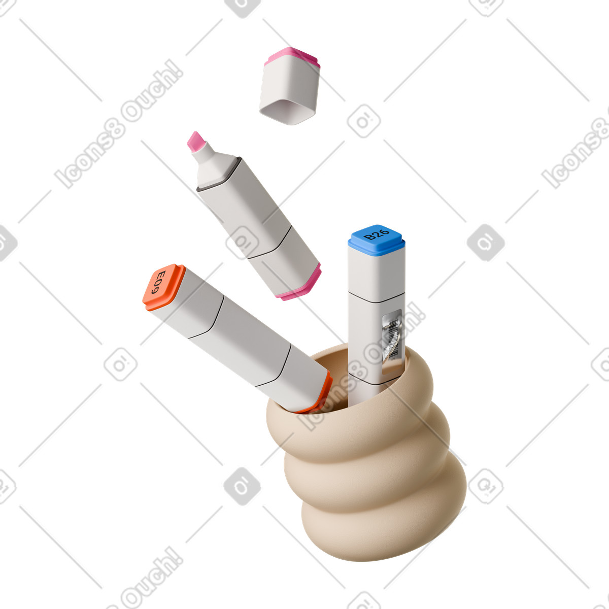 Ilustração de Copo com marcadores em PNG e SVG