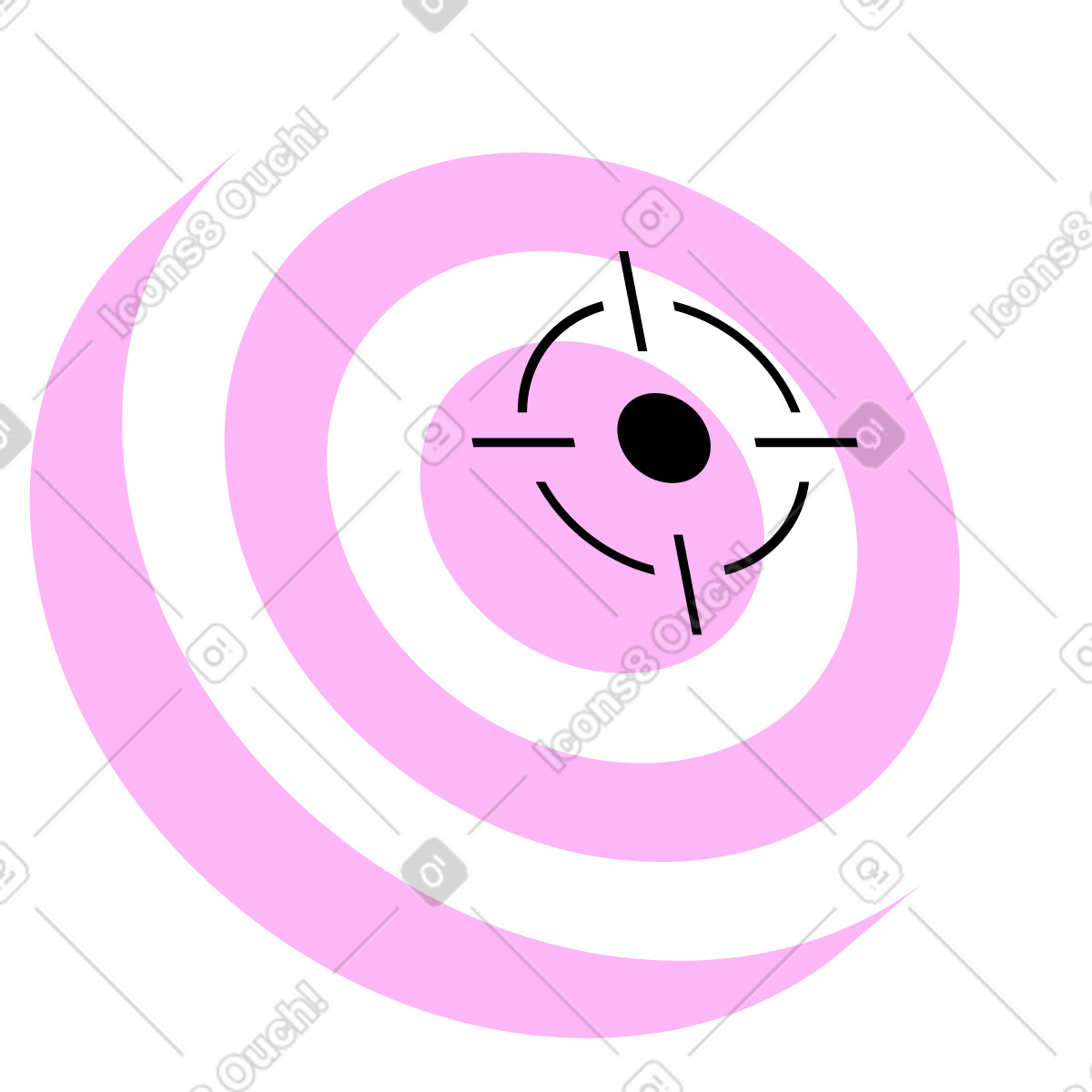 Ziel-Illustration im Chromed-Stil als Download in PNG, SVG