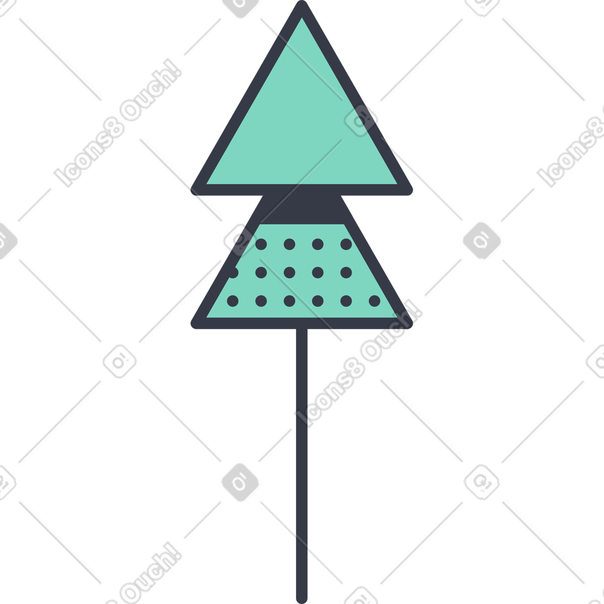Pine tree illustration in Abstract style download in PNG, SVG