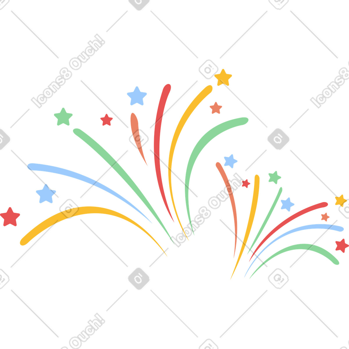 Feuerwerk-Illustration im Pale-Stil als Download in PNG, SVG