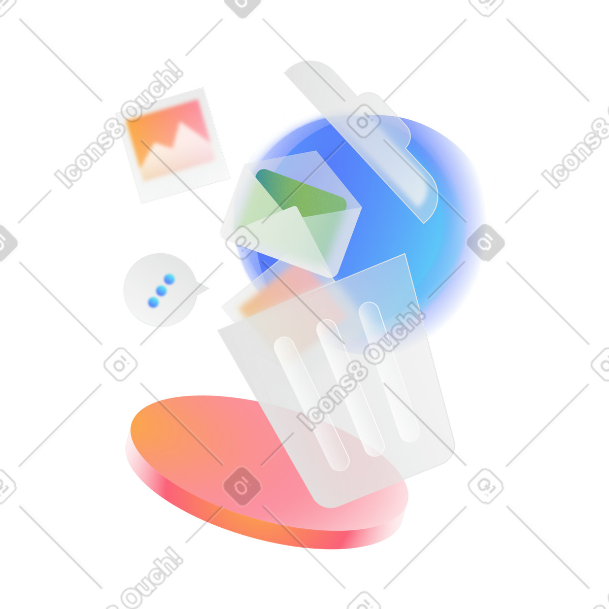 Ilustração de Deletar arquivos em no estilo Morphis para baixar em PNG, SVG