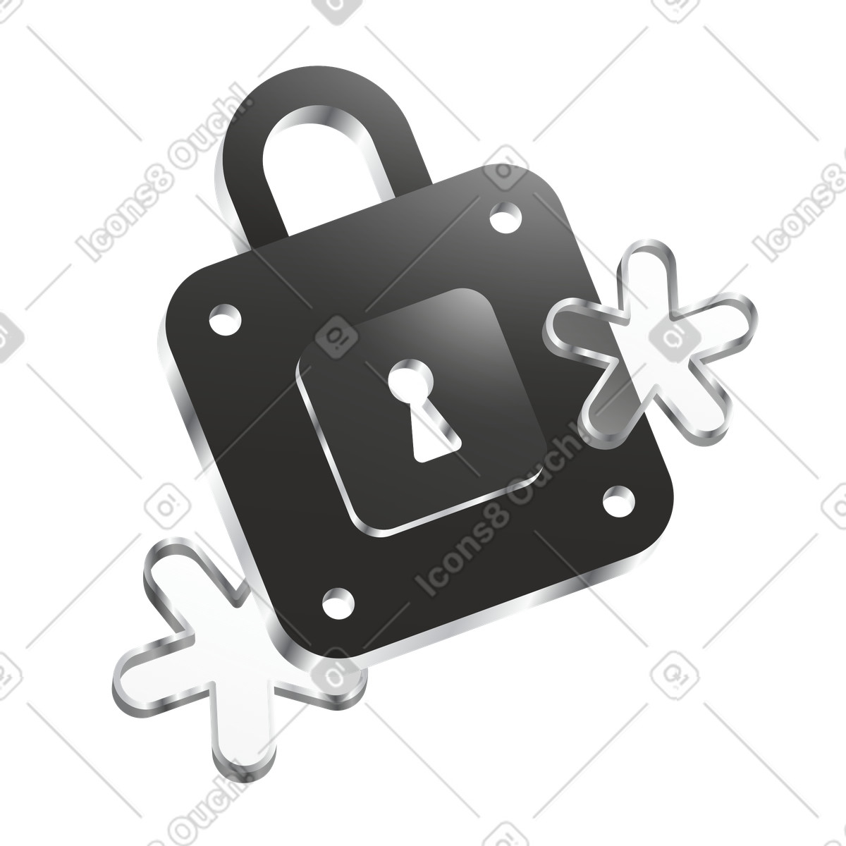Padlock with password, Data security and privacy protection illustration in Token style download in PNG, SVG