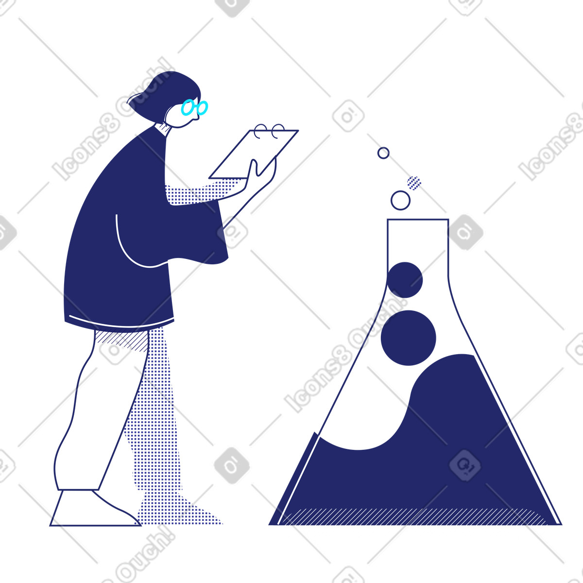 Experimental スタイルの Scientist のイラストをPNG、SVG形式でダウンロード