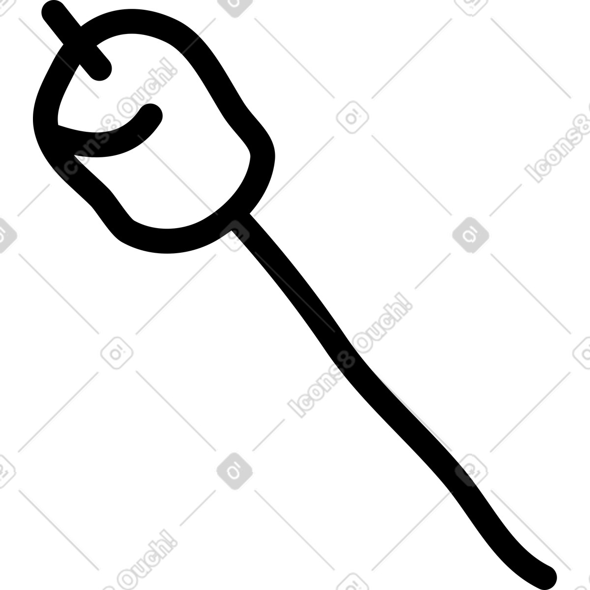 Ilustração de Marshmallow no palito em estilo Notes para baixar em PNG, SVG