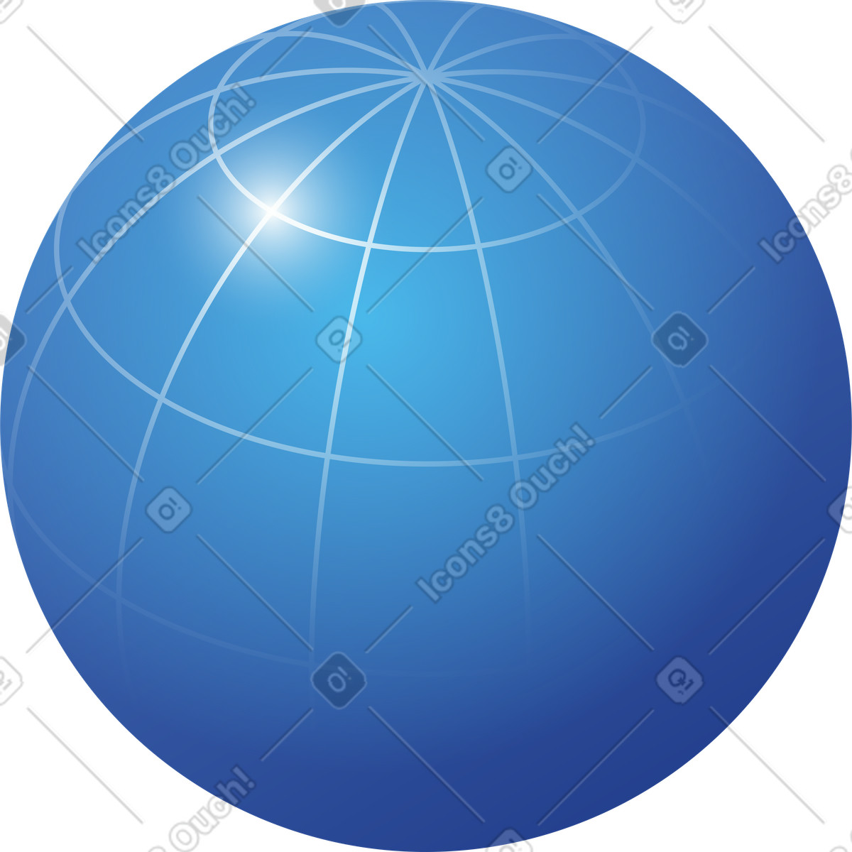 Globe illustration clipart featuring a detailed world map in PNG and SVG