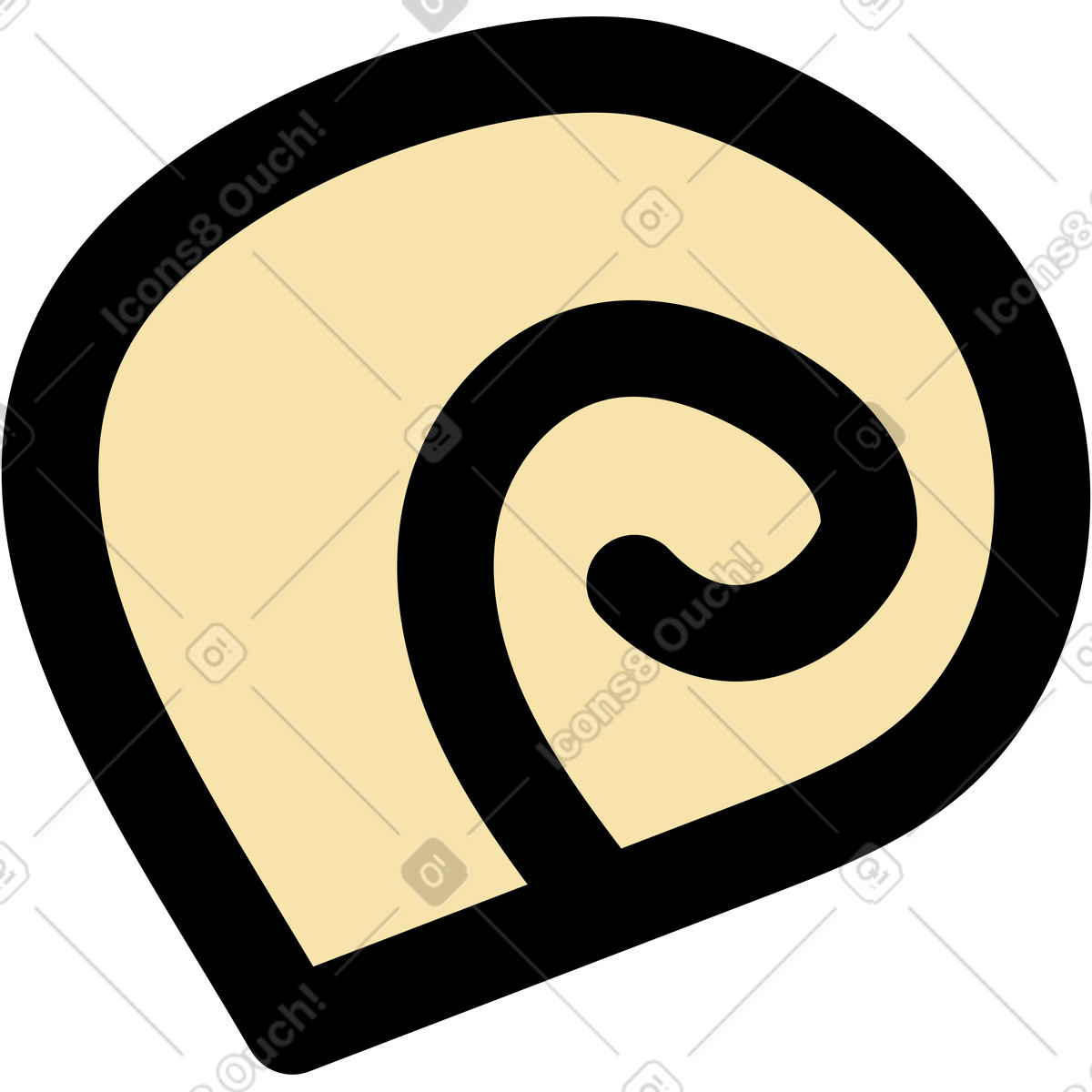 Snail shell illustration in Notes style download in PNG, SVG